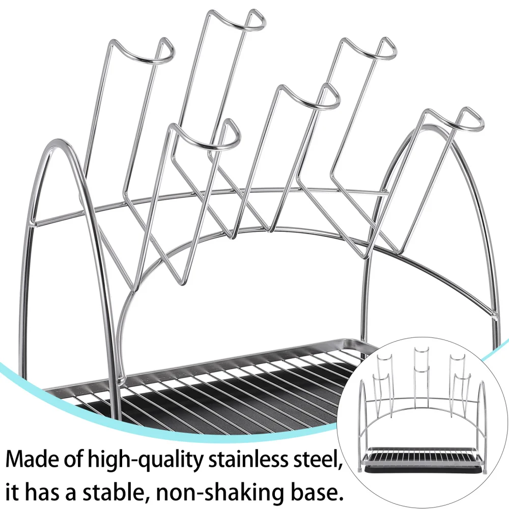 

1pc Stainless Steel Cups Rack Mugs Storage Rack Cookware Rack for Tabletop