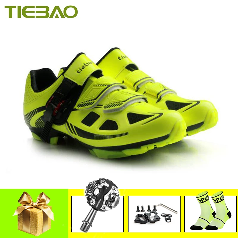 Tiebao Sapatilha Ciclismo Mtb Bicycle Sneakers With Pedals Men Cycling Shoes Breathable Self-Locking Mountain Bike Footwear