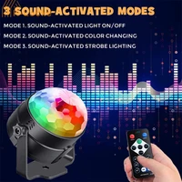 mini led crystal ball light colorful sound activated stage lights remote control laser projector lamp christmas party supplies