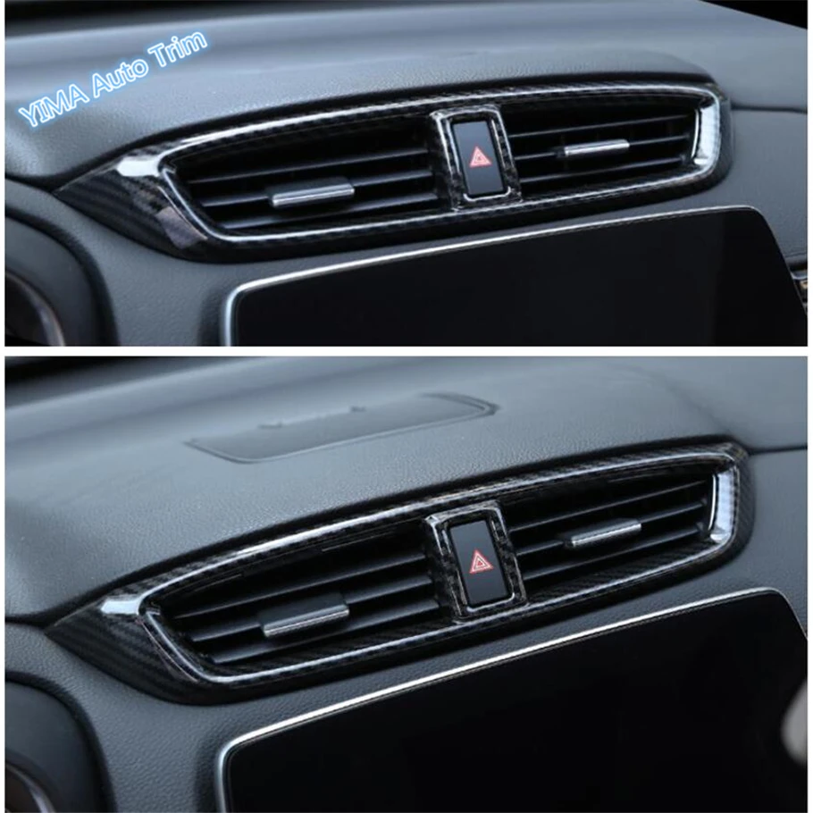 

Lapetus Auto Styling Central Air AC Conditioning Outlet Vent Frame Cover Trim For Honda CRV CR-V 2017 - 2020 ABS Carbon Fiber
