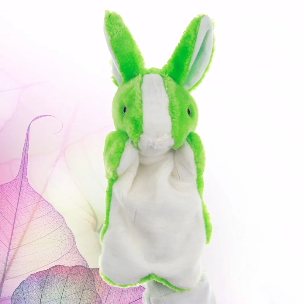 

1PC Rabbit Plush Hand Puppet Story Telling Prop Role Play Accessory Party Favor for Parent Child Brown