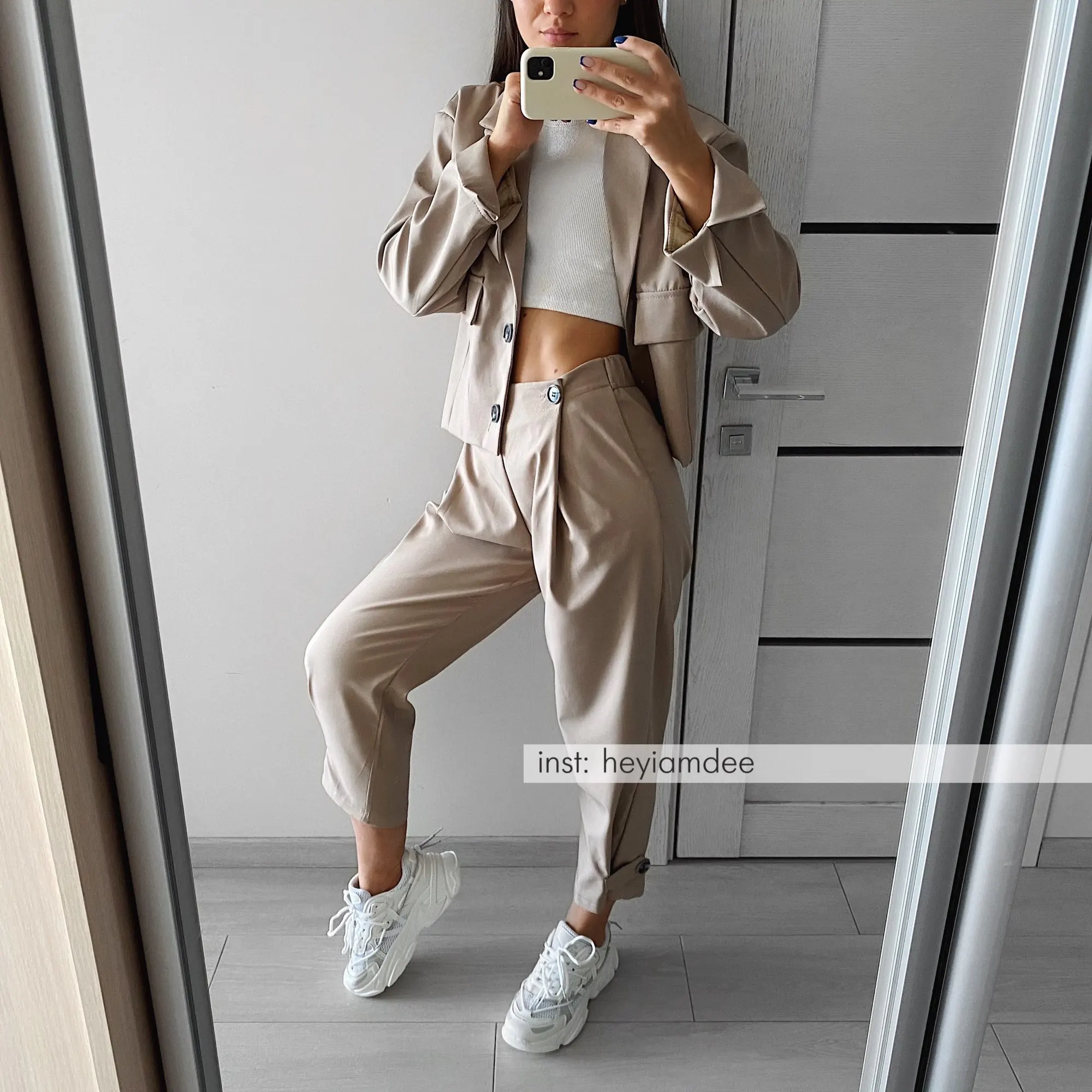 2021 на весну и осень для женщин комплект из 2 предметов каждый день блейзеры