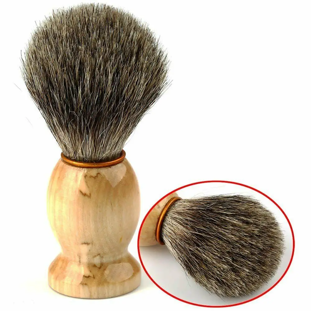 100% чистый барсук Парикмахерская щетка для бритья с деревянной ручкой инструмент