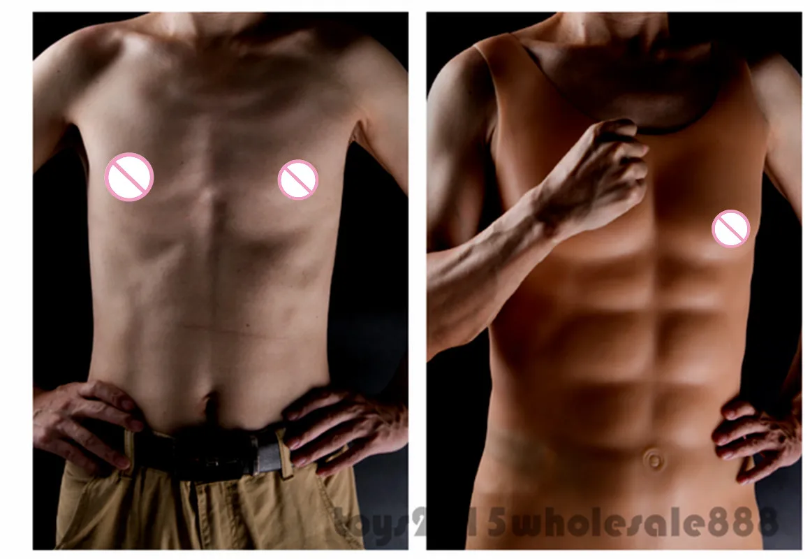 2019 Cosplay Hunk Chest Muscle for Boxing training Man Silicone Fake Chest Pecloralis Cosplay Birthday Gifts