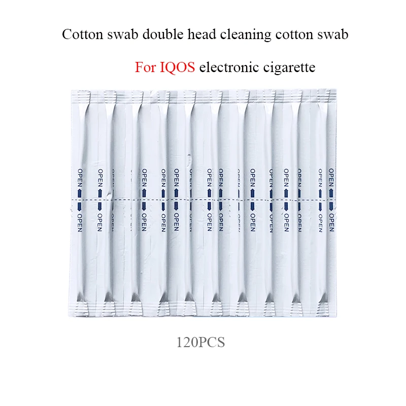 120 шт./кор. влажный спирт ватные тампоны двойная головка Чистящая палка для IQOS 2 4