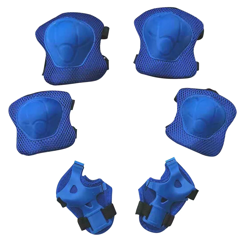 

6 Pieces/Set Kids Protective Gear Sports Wrist Elbow Pads Knee Pads For Skating Skateboard Biking Sports Protective Gear