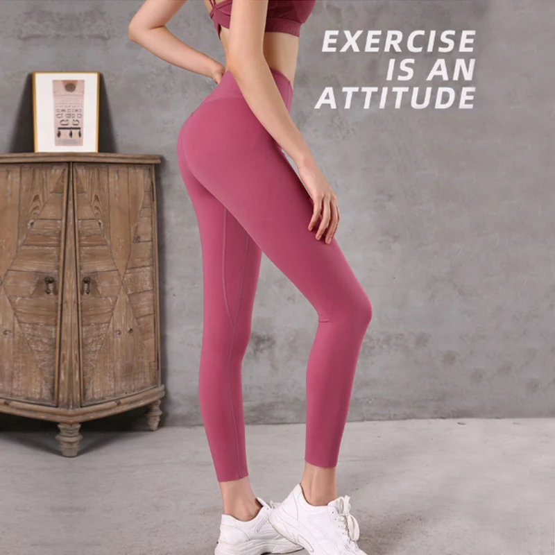 Женские Штаны Для Йоги спортивные Леггинсы с высокой талией бесшовные брюки для