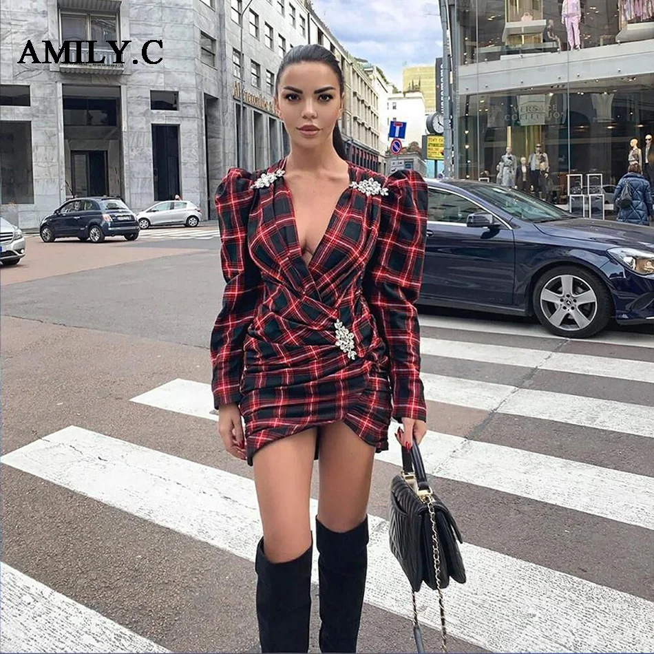 Amily.c2020 зимнее модное женское мини-платье сексуальное облегающее Клубное платье