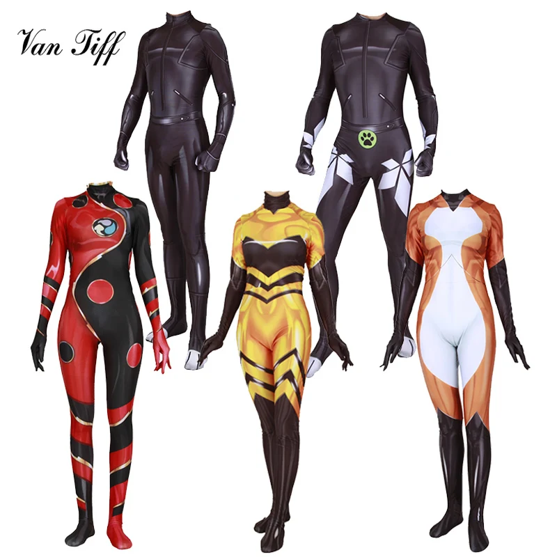 Маринетт dupain чэн Хэллоуин маска для вечеринки косплей костюм из спандекса