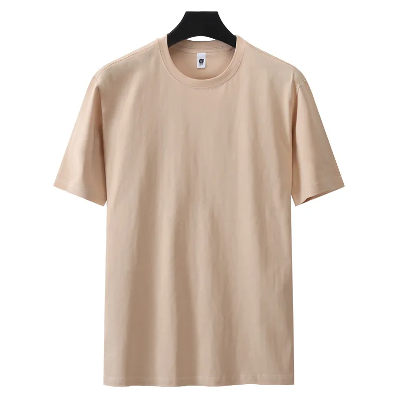 

2021 new pure cotton men's short-sleeved round neck solid color t-shirt in trendy men's bottoming shirt PP10