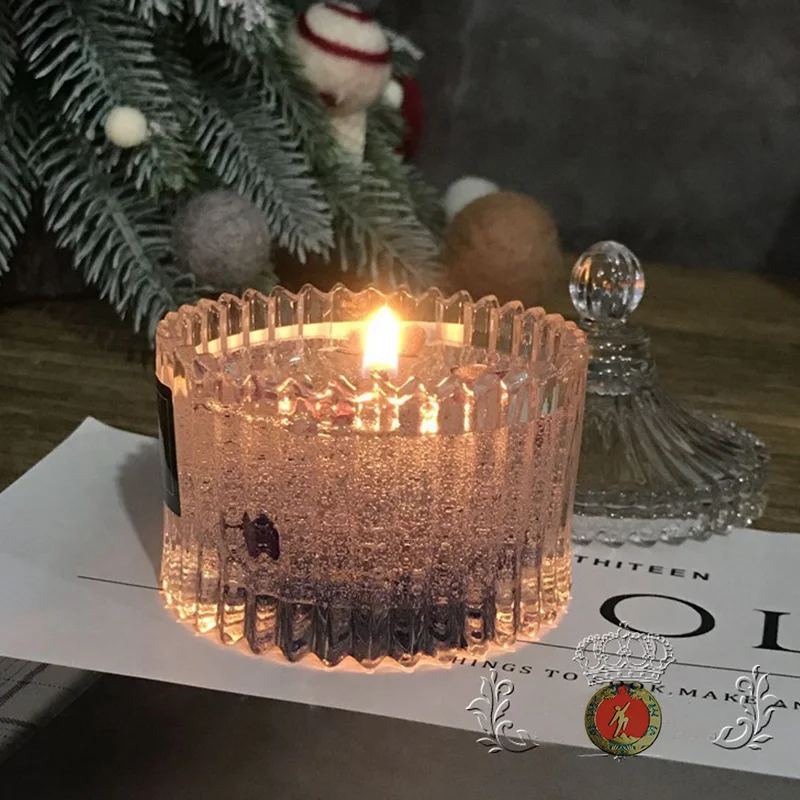 Цветочный ароматизированный подсвечник маленькая юрта с крышкой стеклянная