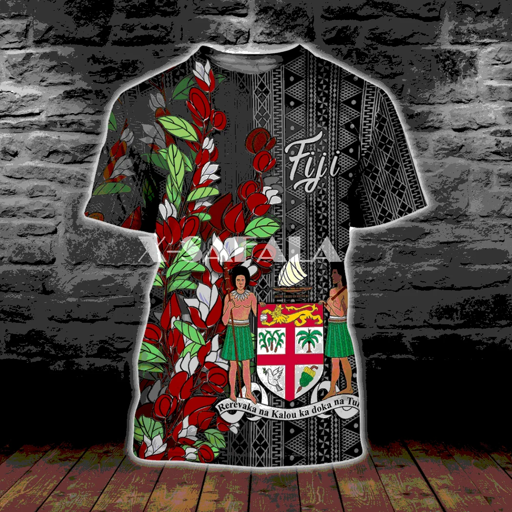 

Summer Fashion Men Women Unisex T shirt Fiji Island Tapa Polynesian 3D Printed T shirts Unisex Harajuku shirt Casual Tee Tops-6