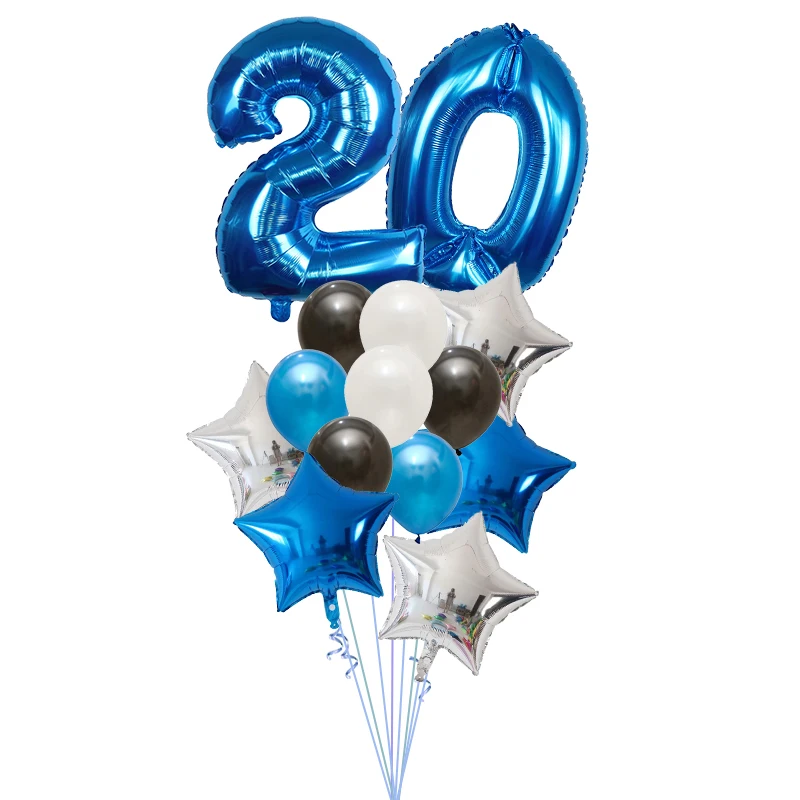 13PCS Birthday Party Decor Pink Blue 30 inches Number Foil Balloons Digital Helium Ballon Baby Shower Wedding Decoration globos | Дом и сад