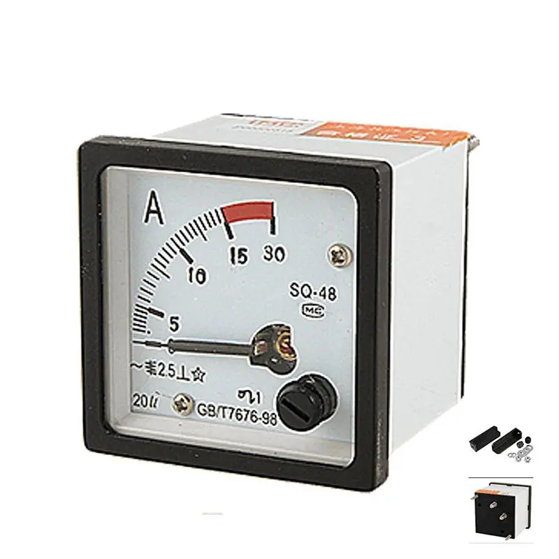 SQ48 Analog AC Current Panel Meter Ammeter 0-15A Gauge White + Black | Инструменты
