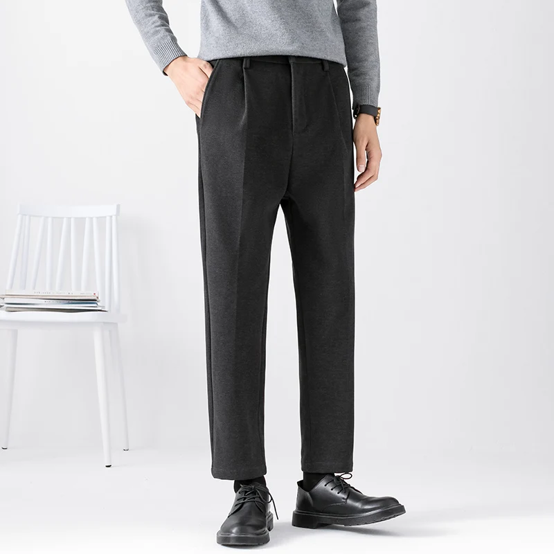 

Mens England Style Pants Men 2020 New Jogger Smart Casual Style Pants Trousers Full Length Black Straight Pants For Men