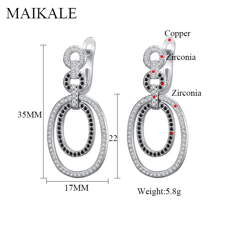 Женские Геометрические серьги MAIKALE круглые подвески золотистого цвета с