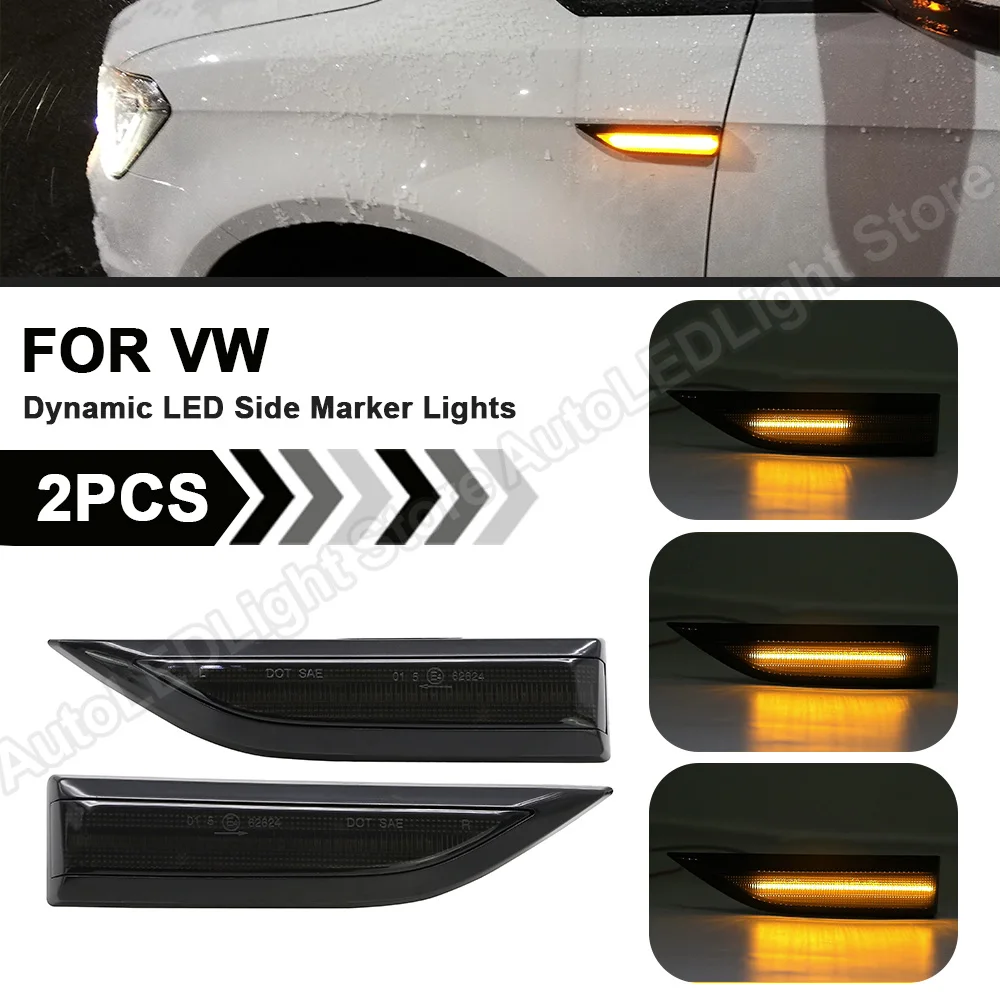 

2Pcs For 2015 2016 2017 2018 2019 VW Transporter T6 Dynamic Flowing LED Side Marker Lamp Turn Signal Indicator Repeater Light