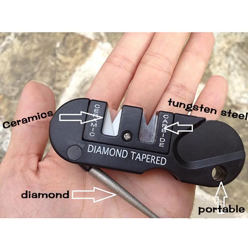

Outdoor Portable Multifunctional Self Defense Security Attack Tools Diamond Knife Sharpening Stone EDC defensa personal Tools