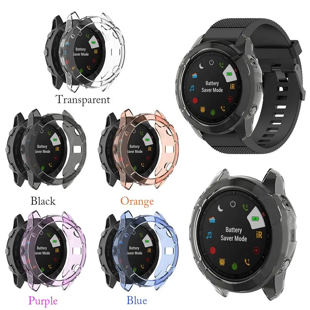 

TPU Protective Case Cover For Garmin Fenix 6X Protection Cover Shell Smart Watch Bracelet Colorful Protector Cover