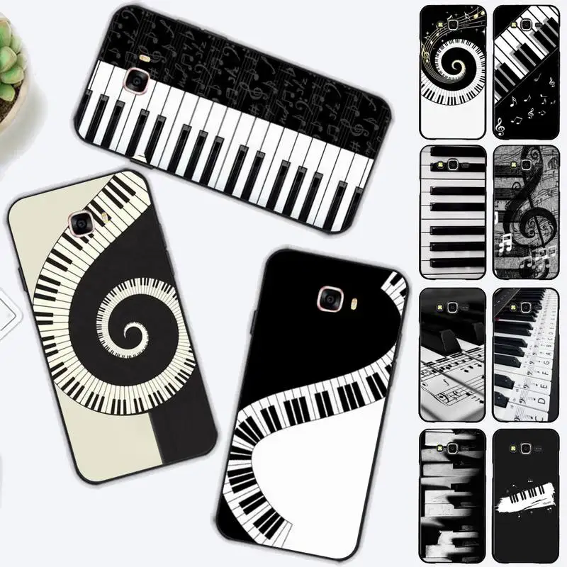

black white music piano keys notes Phone Case for Samsung J 2 3 4 5 6 7 8 prime plus 2018 2017 2016 core