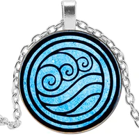new avatar the last airbender necklace kingdom jewelry aviation nomad fire and water tribe pendant glass dome necklace