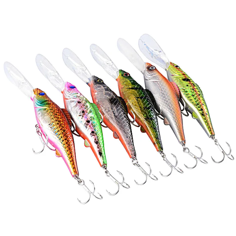 1PCS Deep Dive Wobblers Minnow Fishing Lures 12.5cm 15g Artificial Hard Bait Sea Trolling Tackle for Bass Pike Carp Crank Pesca