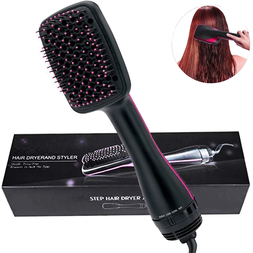 Profissional de Uma Secador de Cabelo e Volumizer Escova de Cabelo Dispositivos para Cabelo 3 em 1 Etapa Pente Quente Beleza Feminino Curling Ferro