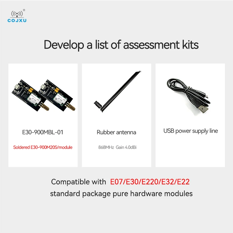 USB to TTL Test Board for E30-900M20S Module Development Evaluation TXEN Control With Rubber Anttenna Easy Use E30-900MBL-01
