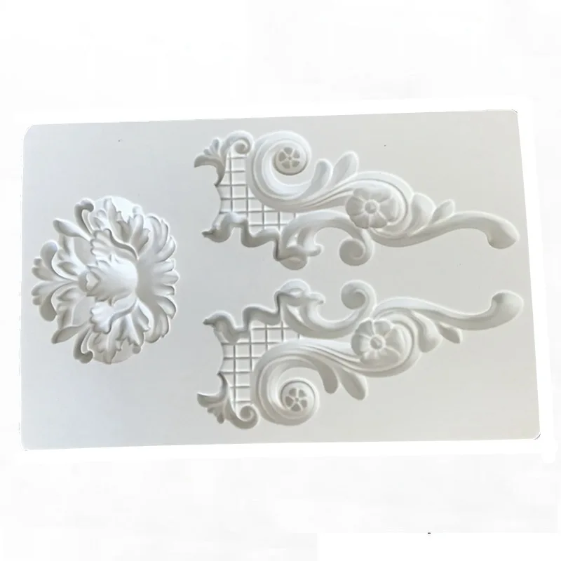 

Baroque Lace Silicone Mold European Relief DIY Photo Frame 3D Wall Panel Epoxy Resin Molds Cement Concrete Molds Gypsum Form