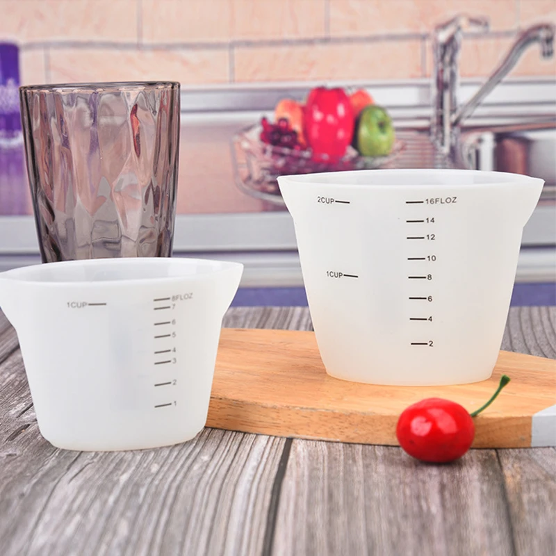 

500Ml/250Ml Reusable Silicone Measuring Cup Resin Visual Scale Liquid Measure Mixing Cup Jewelry Casting Molds Paint Pouring Cup
