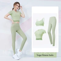 2020 vansydical yoga sets women gym fitness suit sports brasexy crop topshigh waist leggings suits for workout running