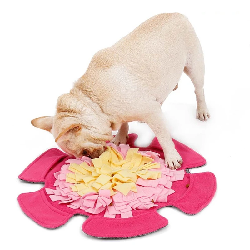 

Flower Dog Snuffle Feeding Mat Pet Nosework Training Slow Eating Play Pad Durable Machine Washable Cushion Puzzle Soft