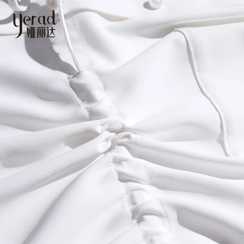 YERAD осенние женские повседневные свободные шифоновые рубашки с длинным рукавом и