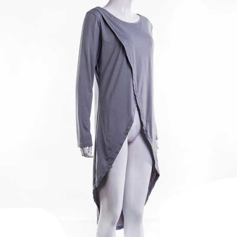 Женская однотонная туника с асимметричным подолом модная повседневная простая