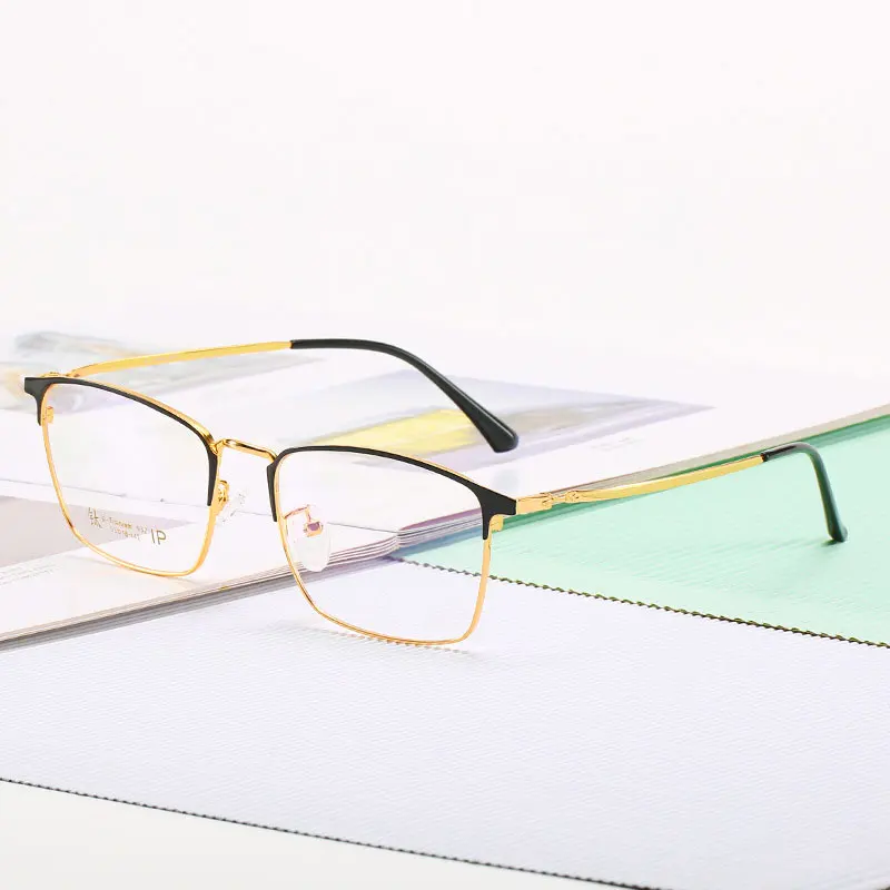 

Titanium Frame Glasses Full Rim Eye Glasses Men Business Style Anti Blue Ray Myopia Spectacles with Spring Hinges Hot Selling