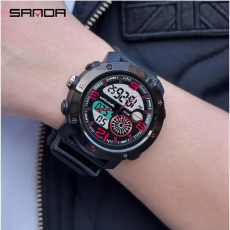 

2021 new male electronic watch student male watch fashion trend youth waterproof luminous sports men's trendy Korean watch