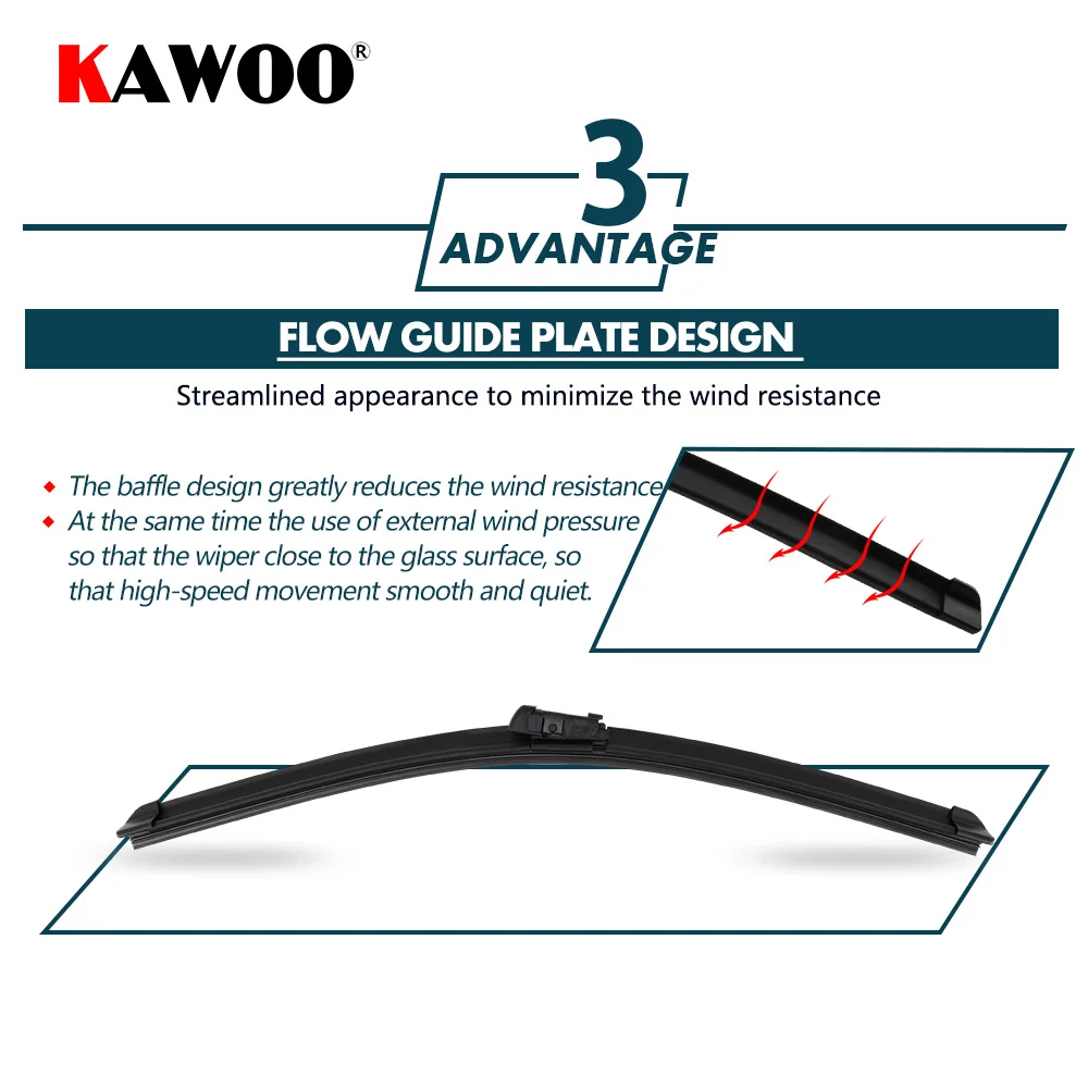 Щетки стеклоочистителя KAWOO 2 шт. мягкие резиновые стеклоочистители для OPEL Zafira Tourer