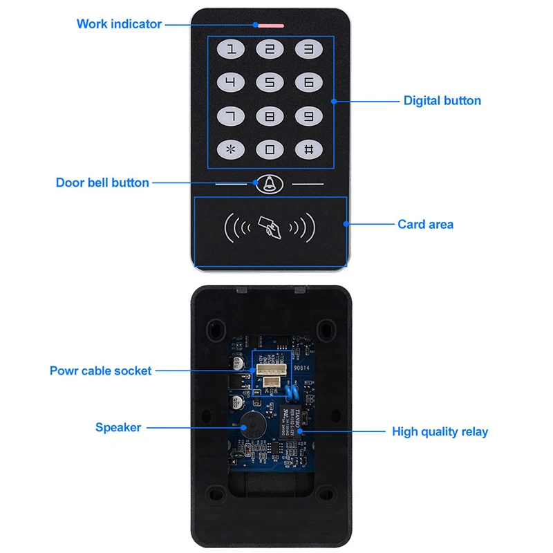 MOOL DC12V электронная клавиатура контроля доступа RFID кард ридер контроллер с