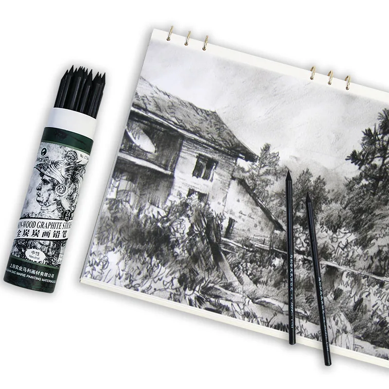 12/24 шт. ручка карандаш для рисования манги|Угольные карандаши эскизов| |