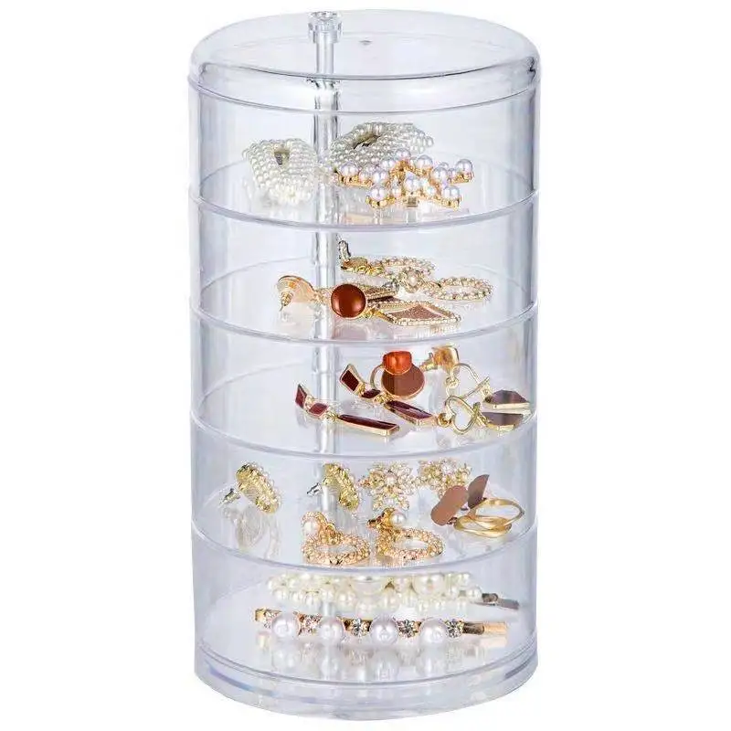 

Jewelry Storage Box, Multi-layer Rotating Earrings, Earrings, Hair Clips, Headdresses, Head Ropes