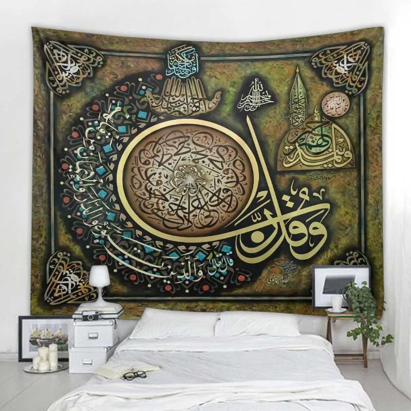 

Retro rune tapestry mandala psychedelic wall hanging bohemian decoration bed sheet sofa blanket aesthetics room decorati 8 sizes