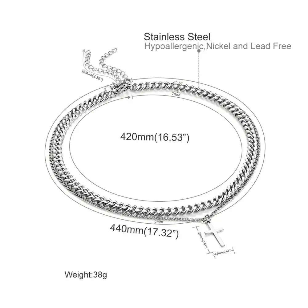 Женское Двухслойное ожерелье из нержавеющей стали с гравировкой | Украшения и