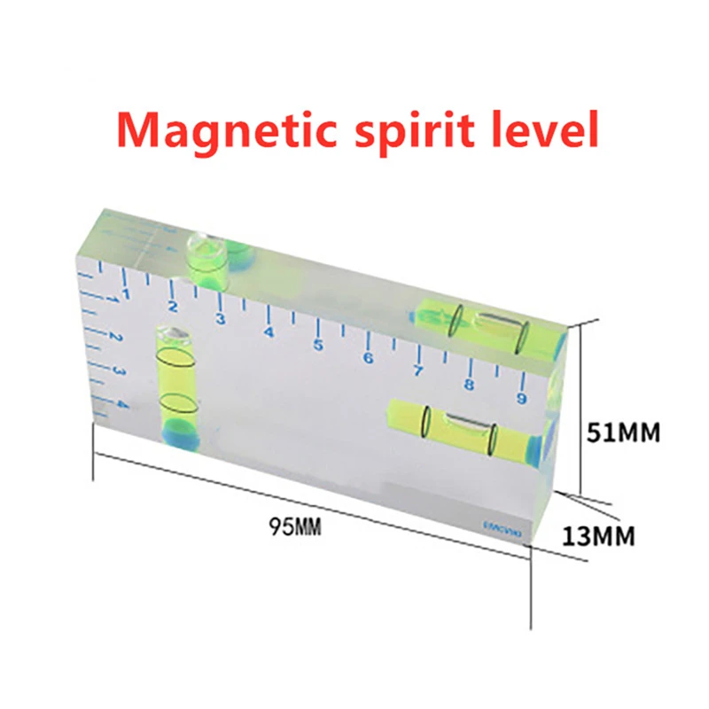 

Magnetic Transparent Precision Spirit Level Bubble Ruler Inclinometer Measuring Instruments Two Direction Horizontal Leveler