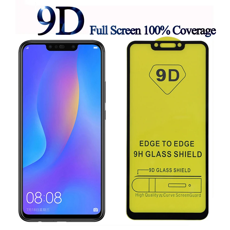 9D закаленное стекло для huawei Nova 3 3i Защита экрана P20 Pro Lite P30 Полное покрытие