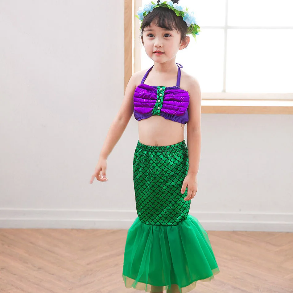 

Little Girls Mermaid Ariel Dress Kids Summer Princess Costume Children Halloween Party Fancy Dress Up Christmas Birthday Clothes