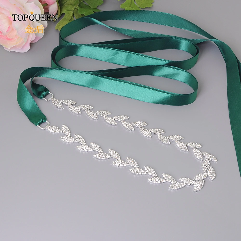 TOPQUEEN S198-S свадебный пояс для невесты свадебный пояс серебряный пояс аксессуары для платья Пояс для невесты свадебные пояса свадебные Ремни