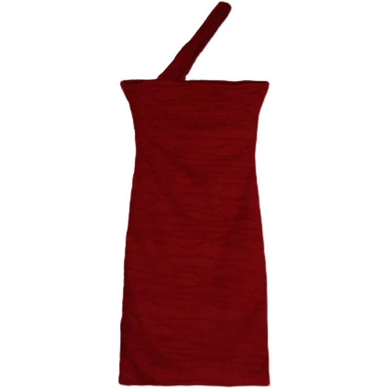 

Fashion dress 2021 summer new temperament oblique shoulder strap bag hip skirt sexy tight women's dress