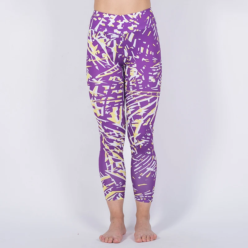 Purple Sports Leggings Women Sexy Gothic Graffiti Yoga Push Up Mujer Fitness Polyester Running Workout Pants | Спорт и развлечения