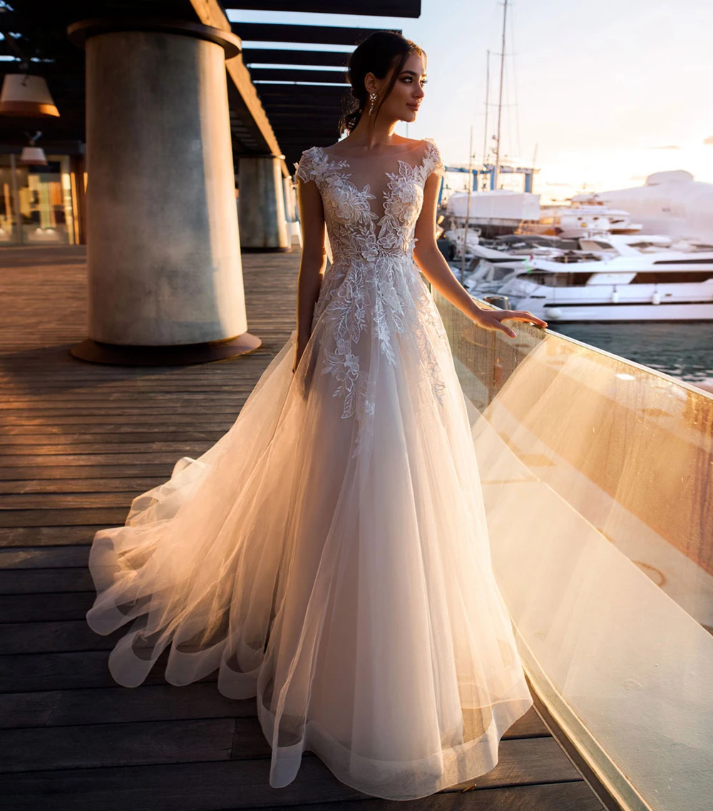 Очаровательные свадебные платья Vestidos de Novia белого цвета/цвета слоновой кости/цвета шампанского из тюля на заказ
