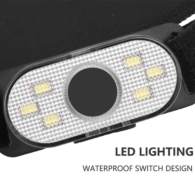 Миниатюрный светодиодный налобный фонарь COB + красный фонарик Головной зажим для